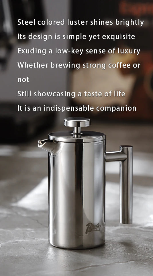 BINCOO 350ml/800ml/1000ml Coffee Maker Pot French Press Coffee Maker Stainless Steel Double Walled Insulated Coffee Maker Pot