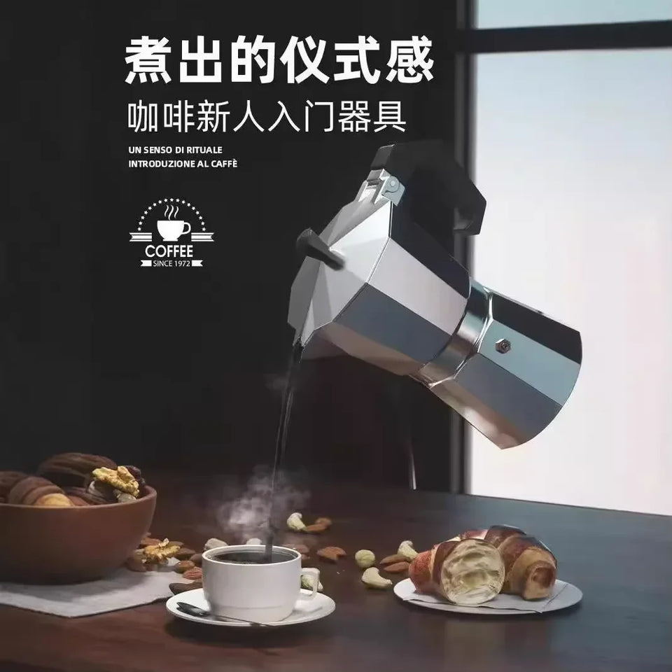 Coffee Maker Moka Pot 50ml-600ml Stainless Steel Cafe Percolator Maker, Italian Coffee Machine Fit Induction Cookers Coffeeware