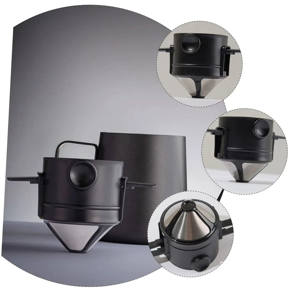 Coffee Powder Filter Cup Portable Foldable Hand Brewing Double-Layer Stainless Steel Coffee Filter Food Grade Pp Restaurant Home