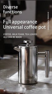 BINCOO 350ml/800ml/1000ml Coffee Maker Pot French Press Coffee Maker Stainless Steel Double Walled Insulated Coffee Maker Pot