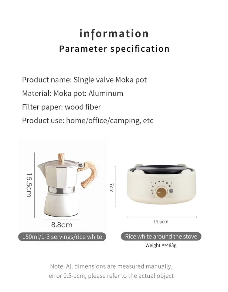 Coffee Moka pot 150ml Classic Italian Espresso Maker Extraction Hand Brewing coffee Pot Barista Coffee Machine Coffee Utensil