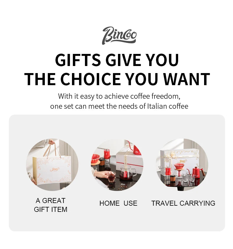 Bincoo Hand Brewed Coffee Pot，Ceramics Filter Cup， Sharing Pot，Hand Brewed Coffee Gift Box Set，Home Barista Kitchen Accessories