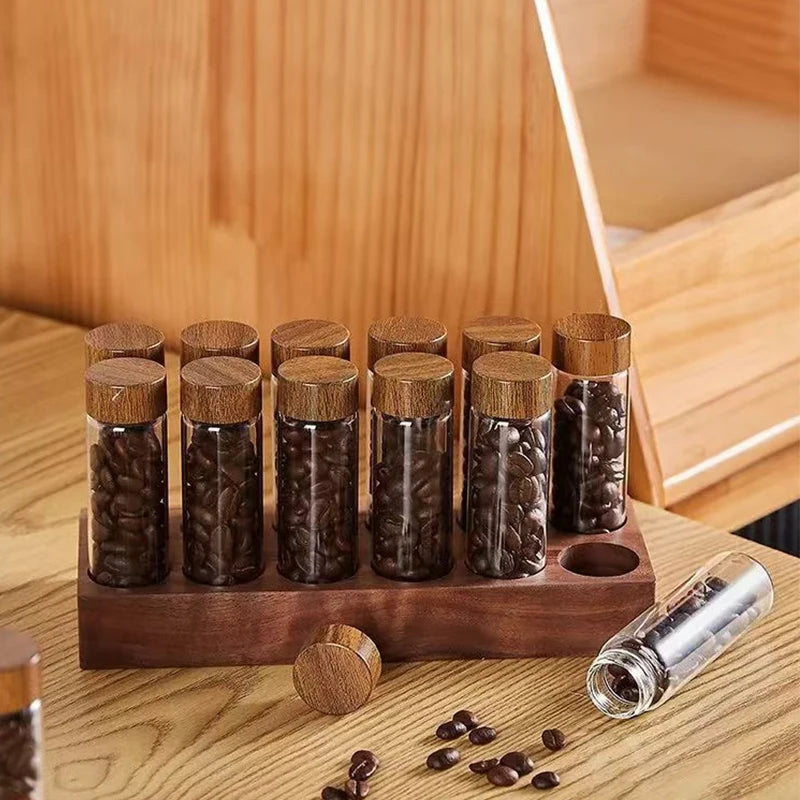 Coffee Bean Display Stand, Coffee Bean Storage, High Borosilicate Coffee Bean Display Stand, for Kitchen, Airtight Coffee Bean.