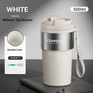 Coffee Cup Cold And Hot Insulated With Filter Chamber Office And Leisure Stainless Steel Cup  Ice Cubes Hold