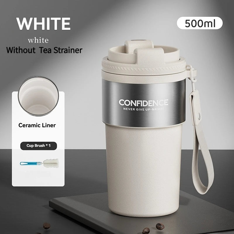 Coffee Cup Cold And Hot Insulated With Filter Chamber Office And Leisure Stainless Steel Cup  Ice Cubes Hold