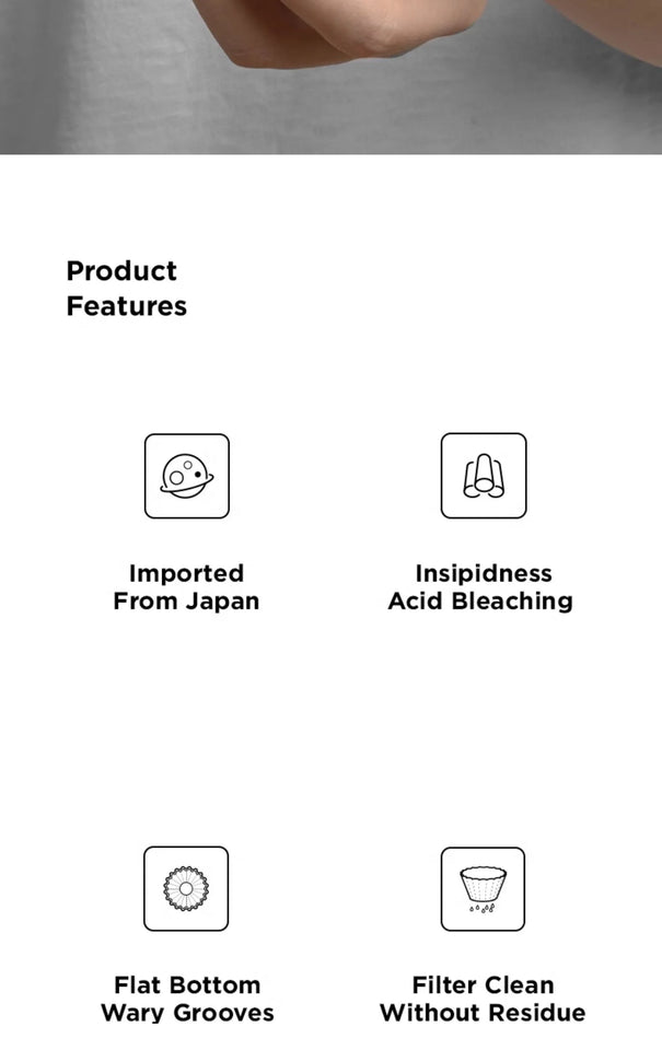 Coffee Filter Papers 50 Sheets 1-2Cups 3-4Cups Paper Filter #155  #185 Pour Over Coffee Dripper & Wave Dripper Barista Tools