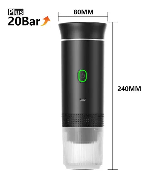 Portable 3-In-1 Coffee Machine Hot And Cold Water Manual Espresso Machine Compatible With Capsules And Powders Of All Sizes