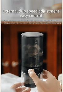 Protable Glass Drip Filter Ice Drop Coffee Maker Cold Brew Dutch Coffee Maker Pot Specialized Barista with 100pcs Filter Paper