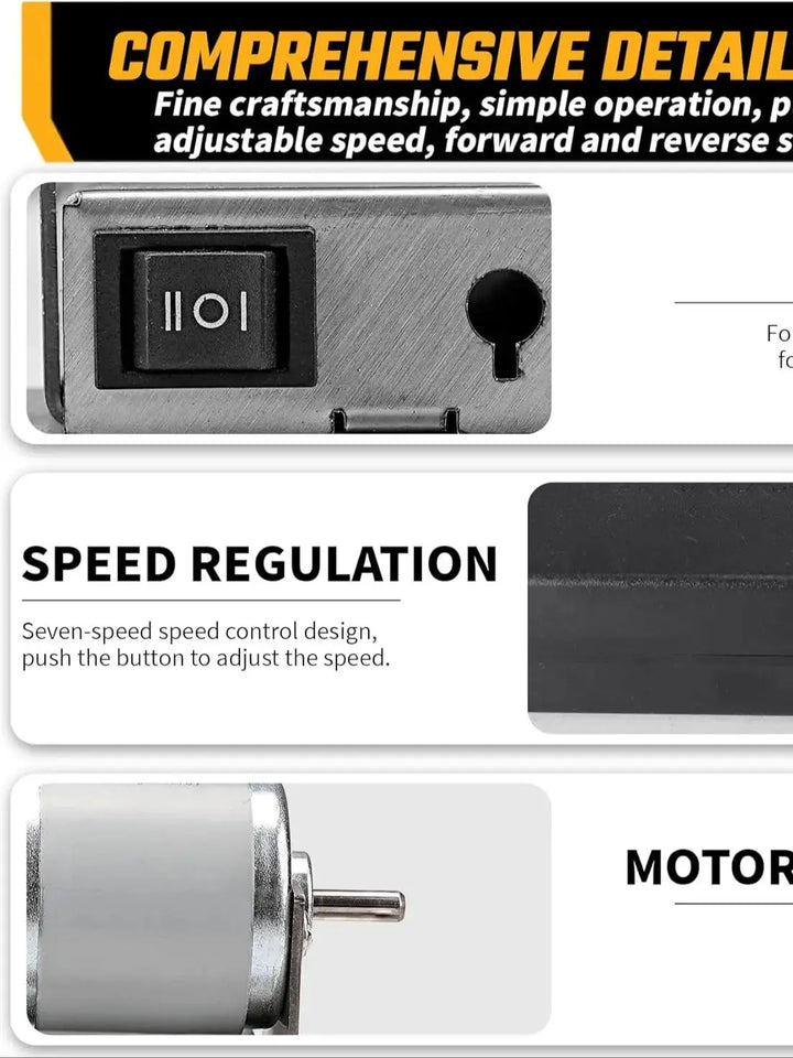 Mini Bench Grinder with 3 Wheels, Electric Multi-Purpose Grinding Machine for Metal, Wood, Knife Making, Jewelry Buffing, 6.3 x