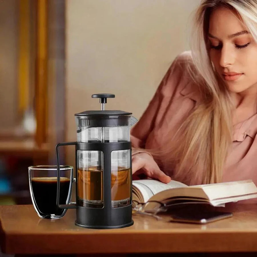 Stainless Steel Tea Coffee Brewer with Filter Heat-Resistant Anti-Rust Multifunctional with Handle Tea Maker for Making Coffee