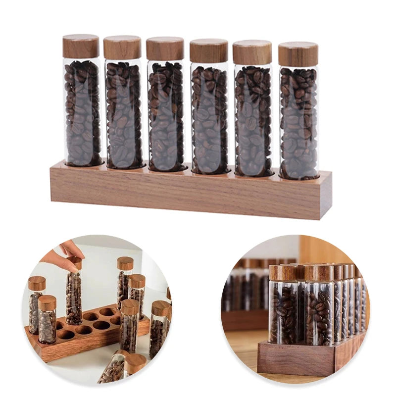 Coffee Bean Display Stand, Coffee Bean Storage, High Borosilicate Coffee Bean Display Stand, for Kitchen, Airtight Coffee Bean.