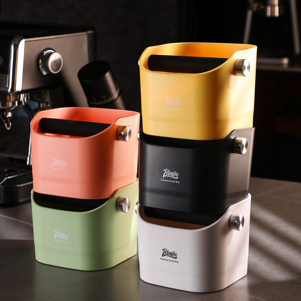 Bincoo Coffee Knock Box Espresso Grounds Container Dump Bin Bucket Anti Slip Powder Beveled Residue Home Cafe Bar Barista Tools