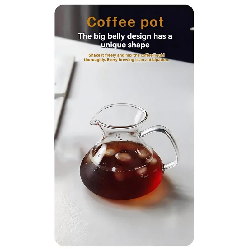 A52Q-Coffee Maker Set With Pour Over Function Coffee Sharing Pot Featuring Scale And Filter Cup For Home Or Office 450ML