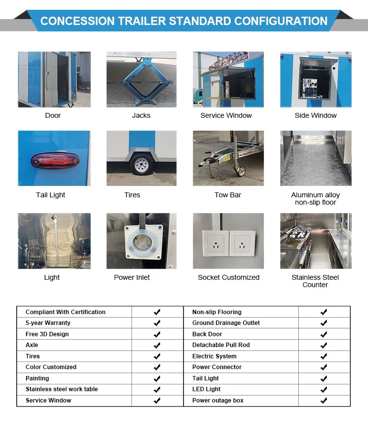 Mobile Snack Business Truck Small Food Trailer Vending Cart