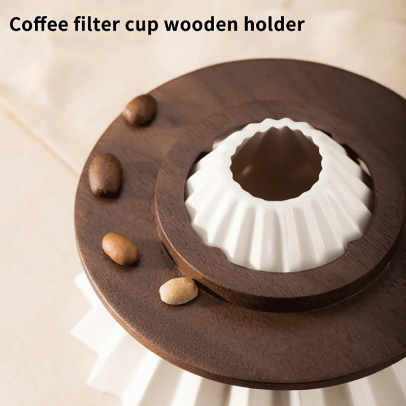 〔YY32〕Coffee Filter Stand Pour Over Filter Stand Cone Coffee Dripper Holder Rack Wooden For Origami Coffee Filter Cup Holder
