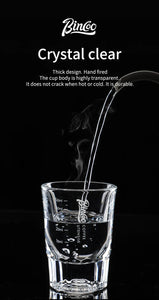 Bincoo Espresso Measuring Cup, Glass Espresso Extraction Cup, Ounce with Scale, Small Milk Cup, Milk Can, Coffee Cup, 50ml