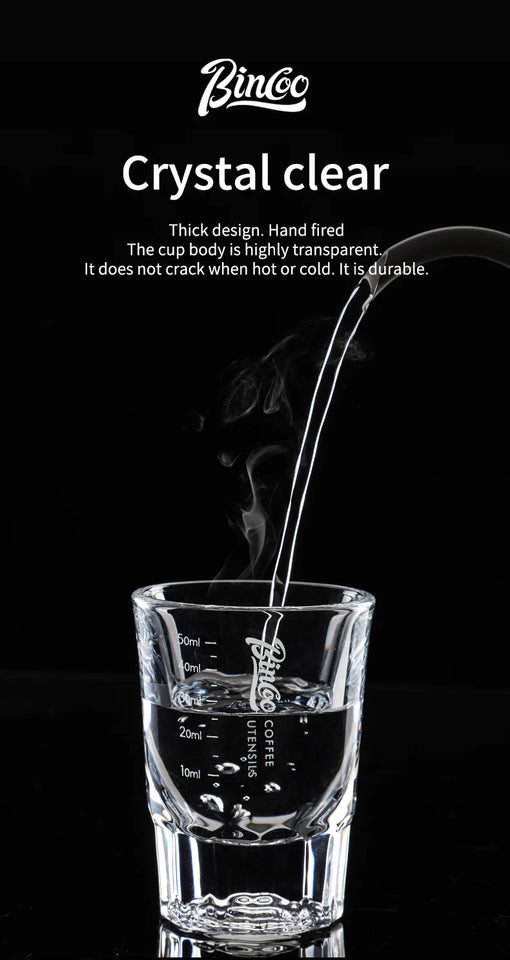 Bincoo Espresso Measuring Cup, Glass Espresso Extraction Cup, Ounce with Scale, Small Milk Cup, Milk Can, Coffee Cup, 50ml