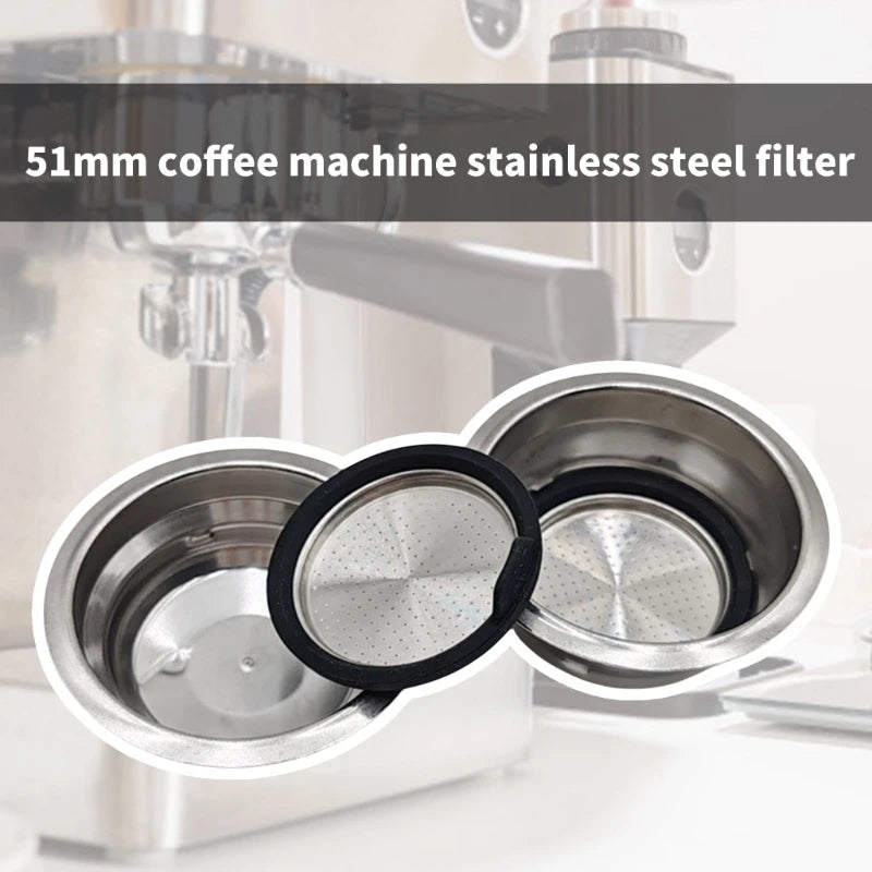 Convenient Espresso Enthusiasts Present 51mm Stainless Steel Coffee Filter