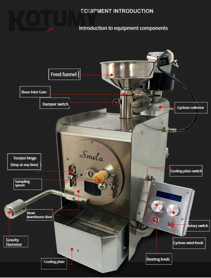 220V Coffee Beans Baking Machine Coffee Bean Roaster Household Commercial Coffee Equipment