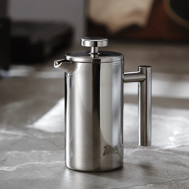 BINCOO 350ml/800ml/1000ml Coffee Maker Pot French Press Coffee Maker Stainless Steel Double Walled Insulated Coffee Maker Pot