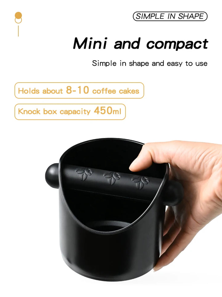 Coffee Knock Box For Grind Waste Grounds Dump Anti-slip Pad Shock-Absorbent With Removable Bar Espresso Maker Cafe Barista Tools