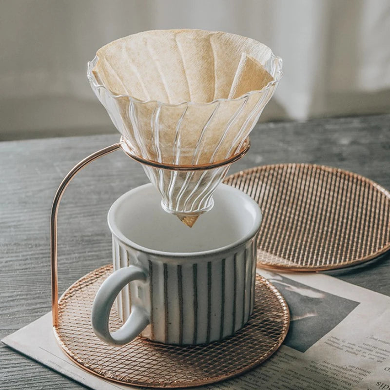 Coffee Dripper V Shaped Pour Over Coffee Pot Hand Brewing Pots Coffee Filter Cup Coffee Kettle Dripper Stand Coffee Maker Set