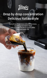 Bincoo Espresso Measuring Cup, Glass Espresso Extraction Cup, Ounce with Scale, Small Milk Cup, Milk Can, Coffee Cup, 50ml