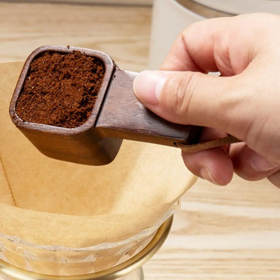 Coffee Spoons Coffee Measuring Scoop for Ground Beans Tea Sugar Delicate Wooden Handle Home Barista Accessories