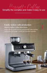 Integrated Grinder Coffee Machine Commercial Semi-automatic Espresso Machine Steam Milk Frother Multi-function Coffee Machine