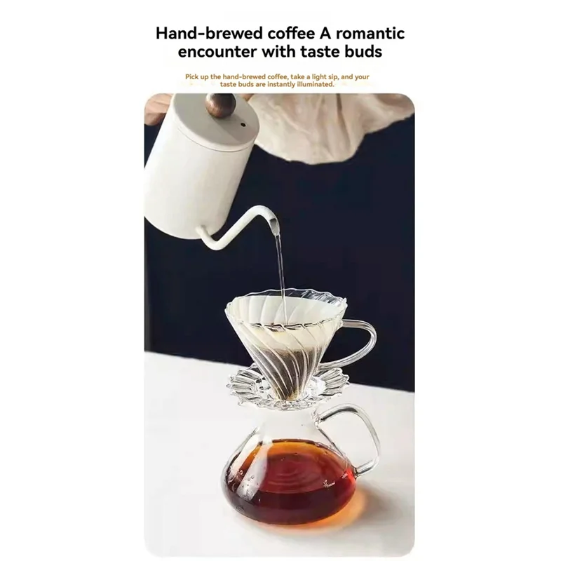 A52Q-Coffee Maker Set With Pour Over Function Coffee Sharing Pot Featuring Scale And Filter Cup For Home Or Office 450ML