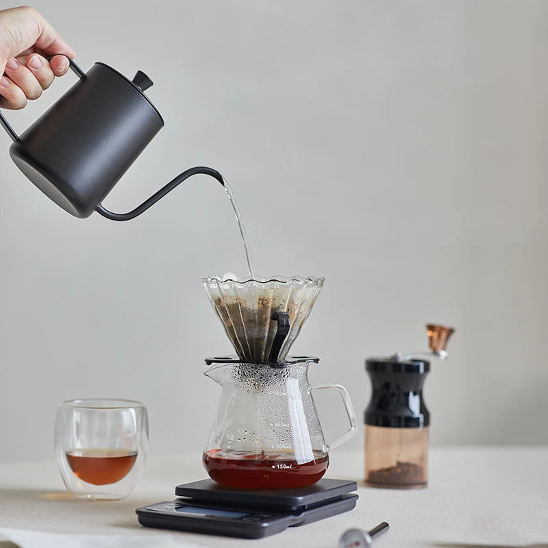 10 Pieces/Set of Travel Coffee Accessories Set Including PU Bags Manual Grinding Cups Filter Cups and Other Outdoor Coffeeware