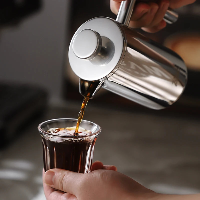 BINCOO 350ml/800ml/1000ml Coffee Maker Pot French Press Coffee Maker Stainless Steel Double Walled Insulated Coffee Maker Pot