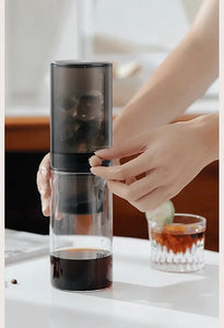 Protable Glass Drip Filter Ice Drop Coffee Maker Cold Brew Dutch Coffee Maker Pot Specialized Barista with 100pcs Filter Paper