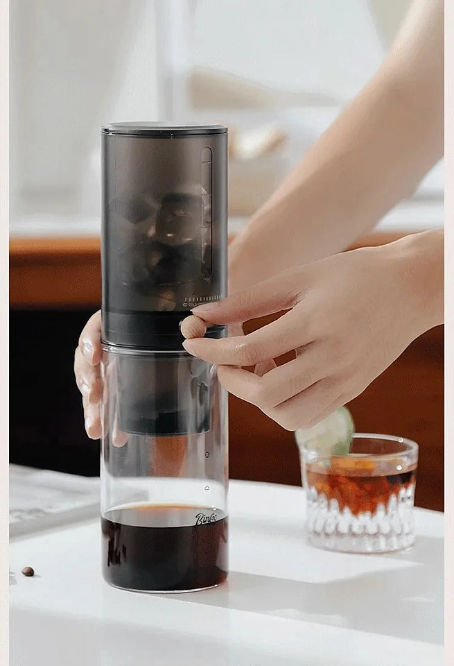 Protable Glass Drip Filter Ice Drop Coffee Maker Cold Brew Dutch Coffee Maker Pot Specialized Barista with 100pcs Filter Paper