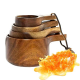 Wooden Measuring Cups And Spoons Set Farmhouse Wooden Coffee Scoop Coffee Beans Sugar Salt Seasoning Scoop Honey Measuring