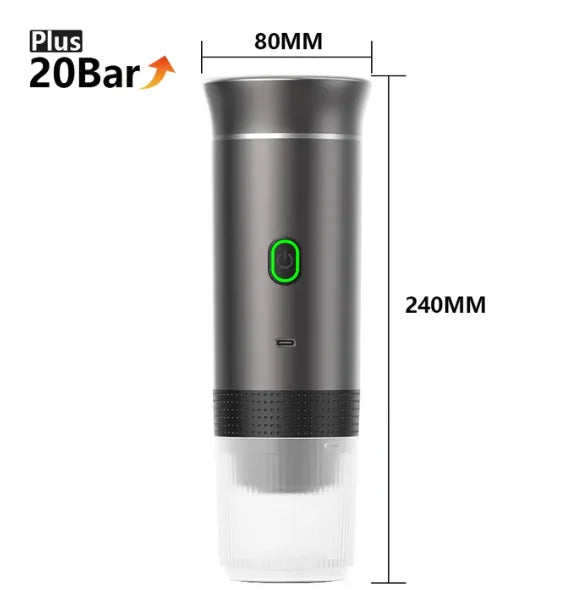 Portable 3-In-1 Coffee Machine Hot And Cold Water Manual Espresso Machine Compatible With Capsules And Powders Of All Sizes