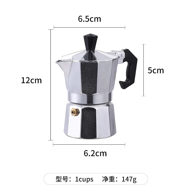Alloy Mocha Pot 1 Cup 50ml Home Coffee Pot Household Octagonal Moka Coffee Tools