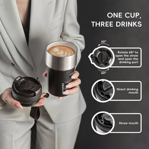 Coffee Cup Cold And Hot Insulated With Filter Chamber Office And Leisure Stainless Steel Cup  Ice Cubes Hold
