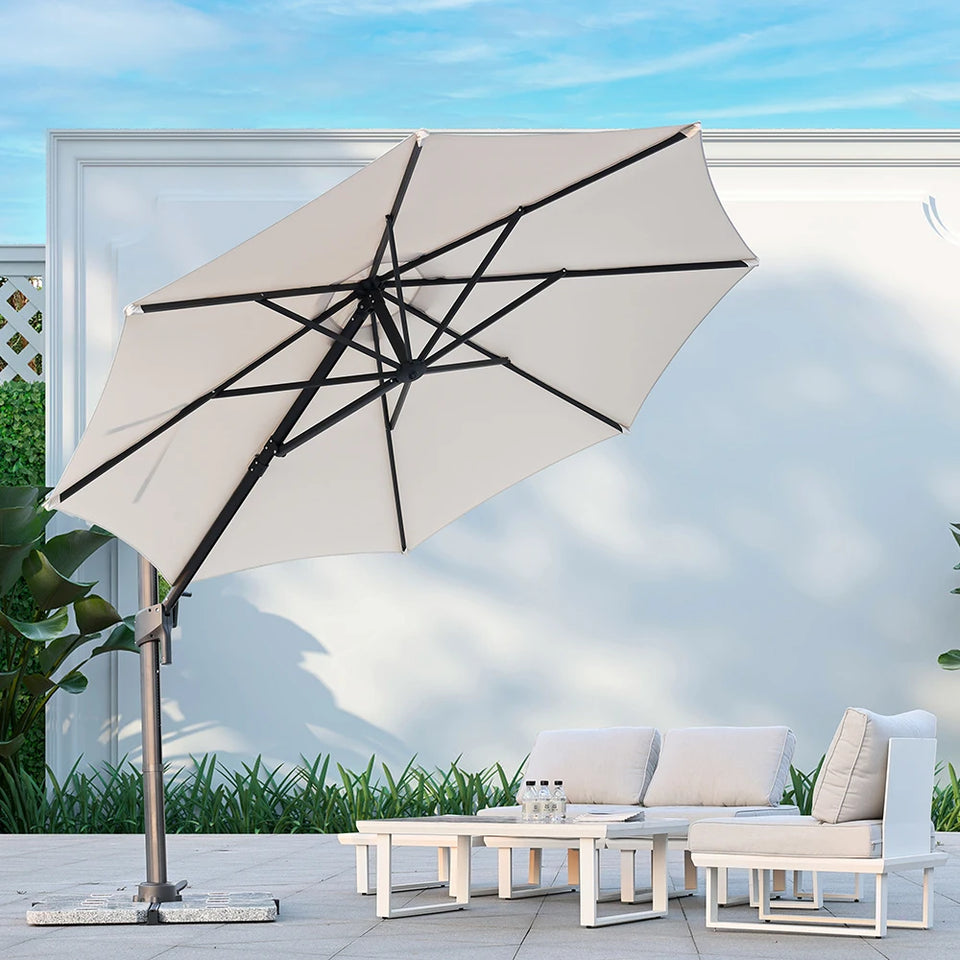 Wholesale Heavy Duty Motorized Large Commercial Sun Garden Customized Cantilever Restaurant Market Patio Outdoor Umbrella