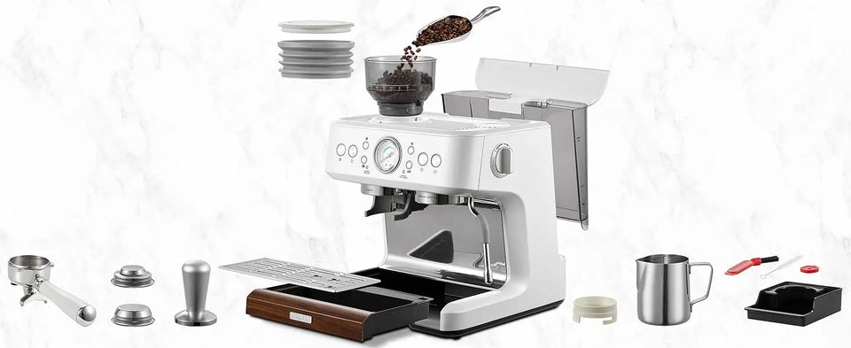 Coffee and Espresso Maker Combo All in One Coffee Machine, 20 Bar Cafe Espresso Machine with Milk Frother for Latte Cappuccino