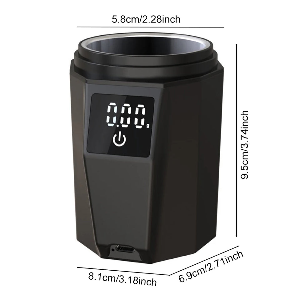 Coffee Weighting LCD Kitchen Espresso Drip Coffee Electronic Weighing Scale Coffee Dosing Cup Compatible with 58mm Portafilter