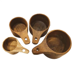 Wooden Measuring Cups And Spoons Set Farmhouse Wooden Coffee Scoop Coffee Beans Sugar Salt Seasoning Scoop Honey Measuring