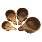 Wooden Measuring Cups And Spoons Set Farmhouse Wooden Coffee Scoop Coffee Beans Sugar Salt Seasoning Scoop Honey Measuring