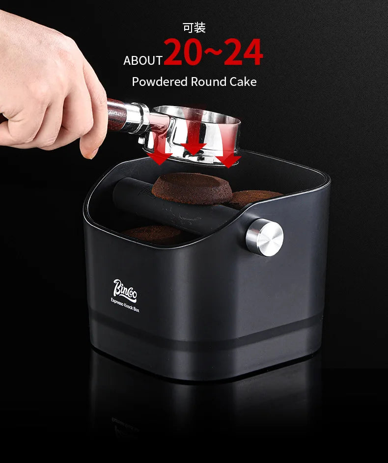 Bincoo Coffee Knock Box Espresso Grounds Container Dump Bin Bucket Anti Slip Powder Beveled Residue Home Cafe Bar Barista Tools
