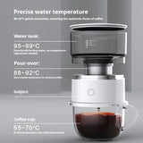 Electric Coffee Maker Portable Mini Coffee Machine 304 Stainless Steel Hand Rushing Coffee Pot for Travel Portable Home Brew Pot