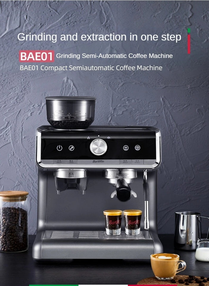 Integrated Grinder Coffee Machine Commercial Semi-automatic Espresso Machine Steam Milk Frother Multi-function Coffee Machine