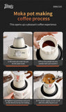 Bincoo Single Valve Coffee Moka Pot Espresso Machine Brewed Coffee Italian Home Outdoor Kitchen Utensils Barista Accessories