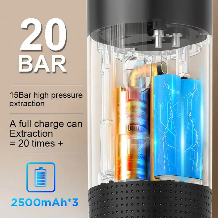 Portable 3-In-1 Coffee Machine Hot And Cold Water Manual Espresso Machine Compatible With Capsules And Powders Of All Sizes