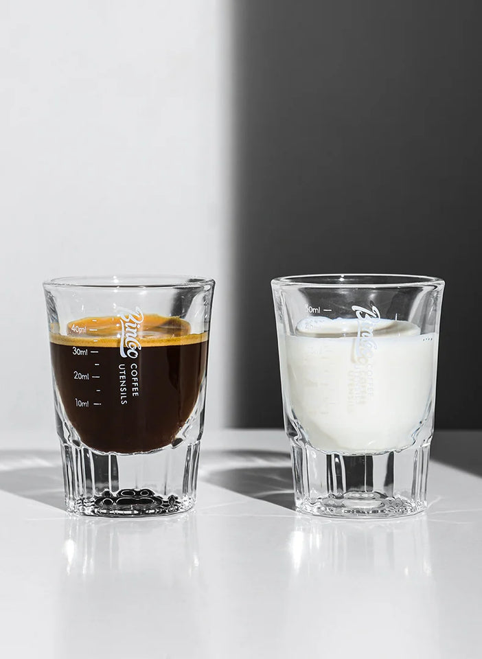 Bincoo Espresso Measuring Cup, Glass Espresso Extraction Cup, Ounce with Scale, Small Milk Cup, Milk Can, Coffee Cup, 50ml