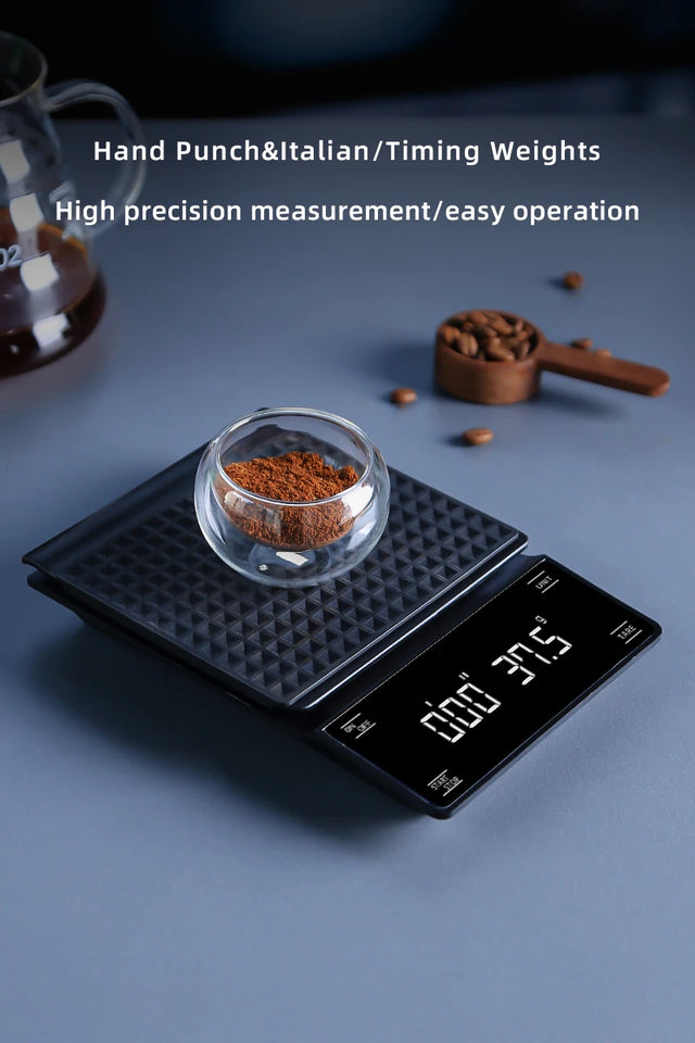 Coffee Scale with Timer 0.1g High Precision Digital Rechargeable for Pour-Over Coffee Espresso Portable Scale for Kitchen Use